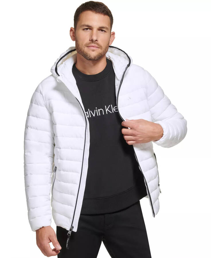 Men's Hooded & Quilted Packable Jacket White - 4