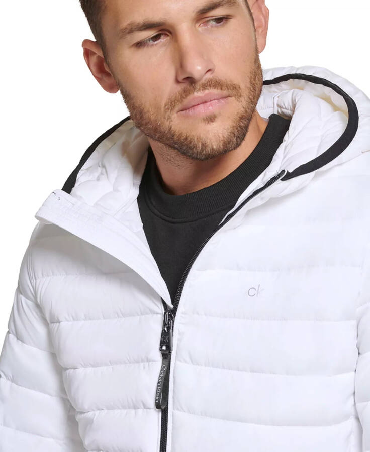 Men's Hooded & Quilted Packable Jacket White - 5