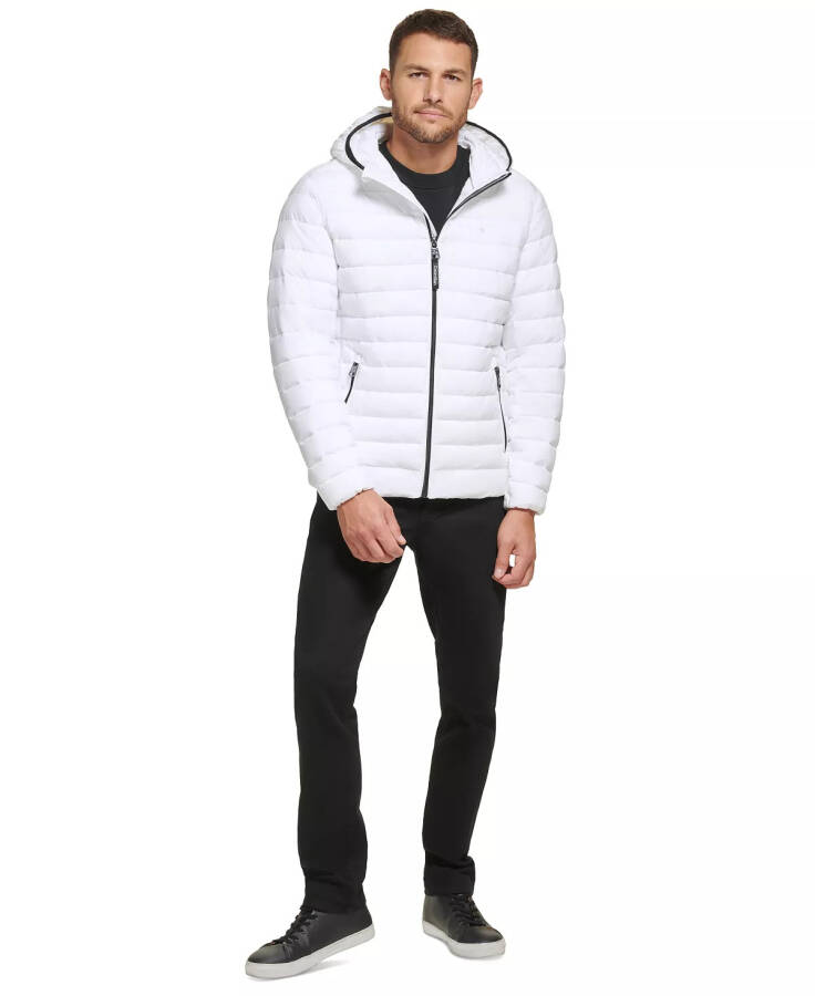 Men's Hooded & Quilted Packable Jacket White - 6