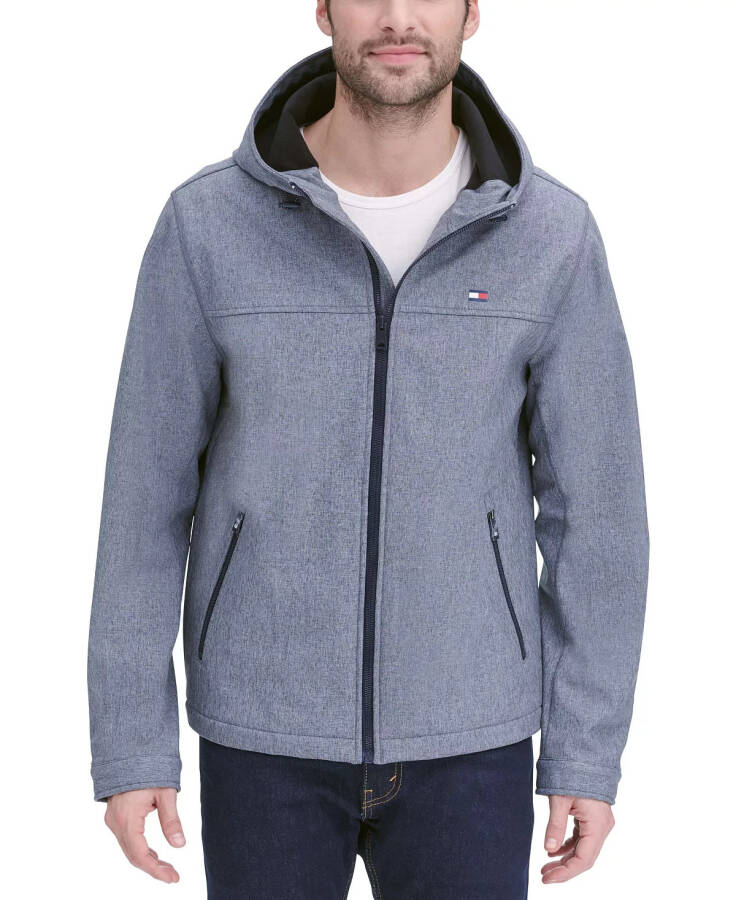 Men's Hooded Soft-Shell Jacket, Created for Modazone Heather Grey - 1