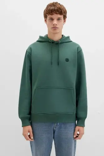 Men's Hooded Sweatshirt, Forest Green - 4