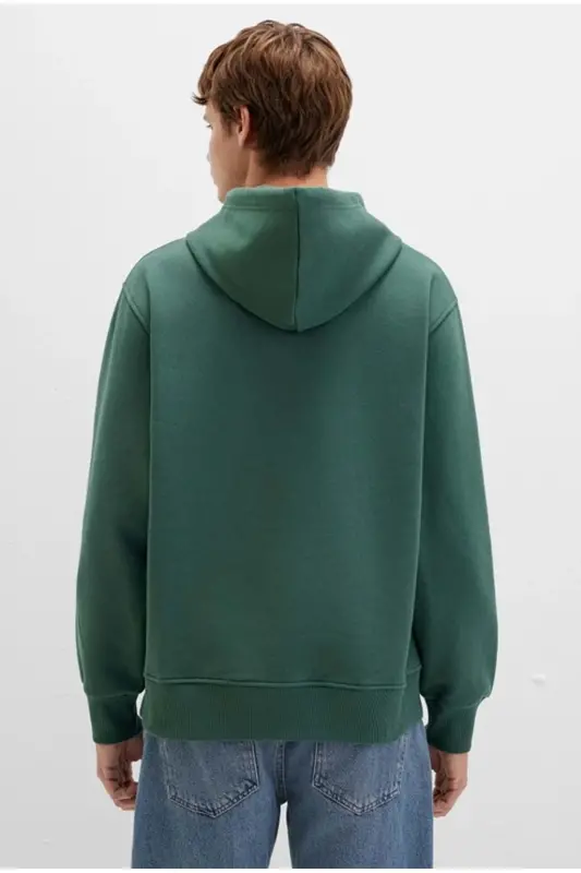 Men's Hooded Sweatshirt, Forest Green - 5