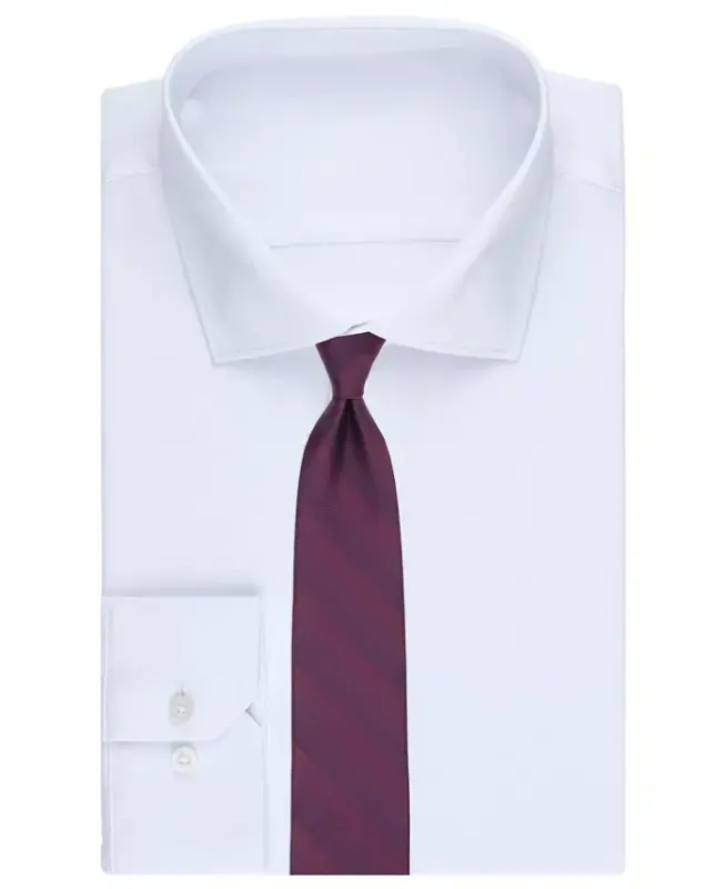 Men's Hoskin Solid Pattern Tie - Berry - 3