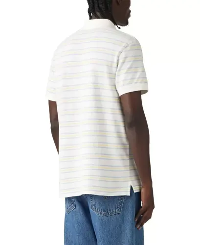 Men's Housemark Regular Fit Short Sleeve Polo Shirt-Egret Stripe - 2