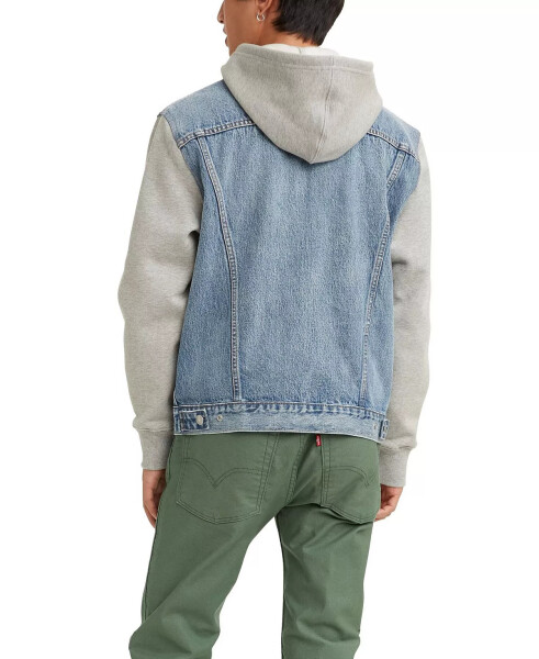 Men's Hybrid Hoodie Non-Stretch Denim Trucker Jacket - 2