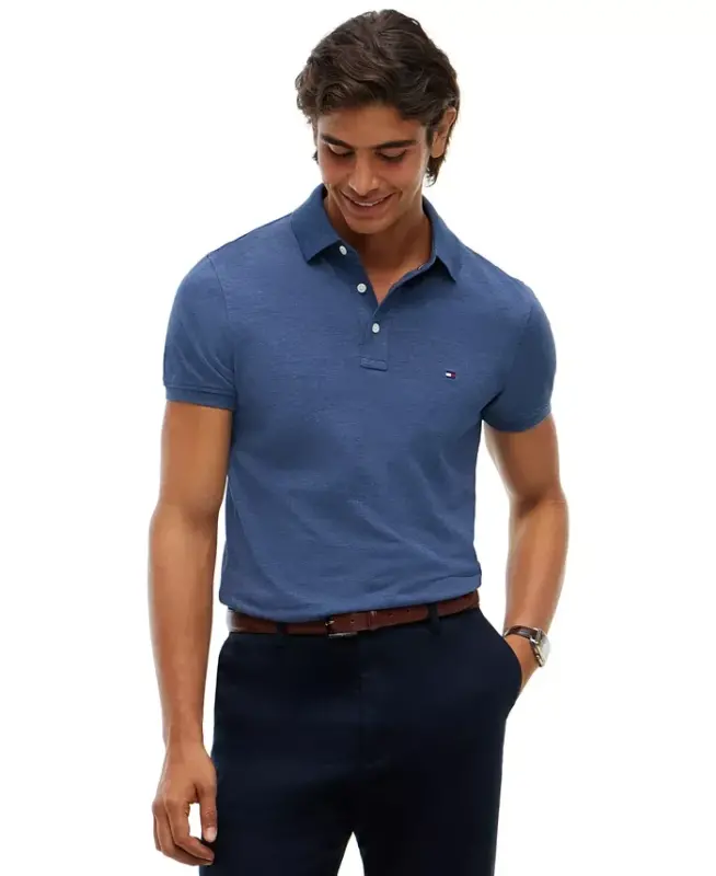 Men's Iconic 1985 Slim-Fit Polo Shirt - Aegean Sea Heather - 1
