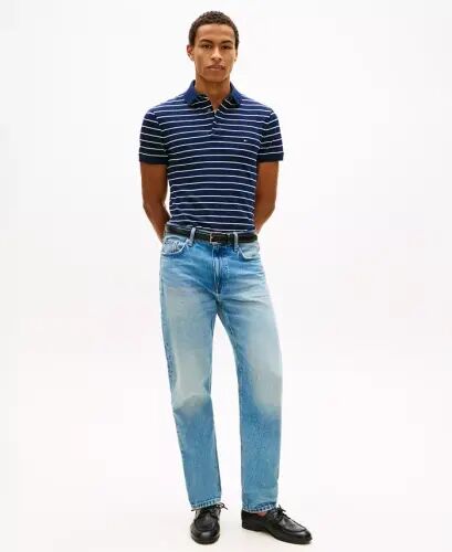 Men's Iconic 1985 Slim-Fit Polo Shirt - Carbon Navy / Ivory Petal - Tommy Hilfiger (1)