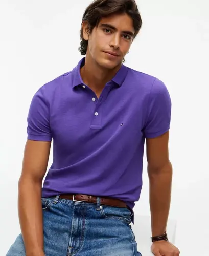 Men's Iconic 1985 Slim-Fit Polo Shirt - Tuscan Grape Heather - 3
