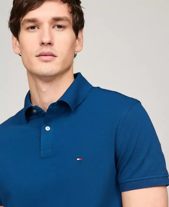 Men's Iconic 1985 Slim-Fit Polo Shirt - Vibrant Indigo - 3