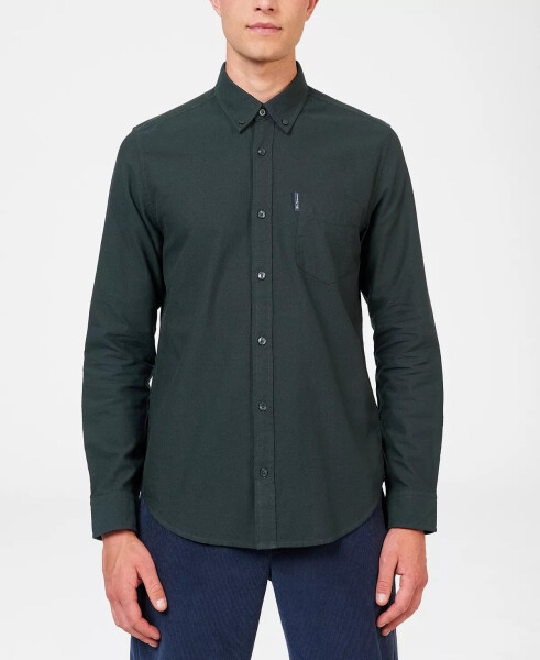 Men's Iconic Oxford Single-Pocket Button-Down Long-Sleeve Shirt Dark Green - 1