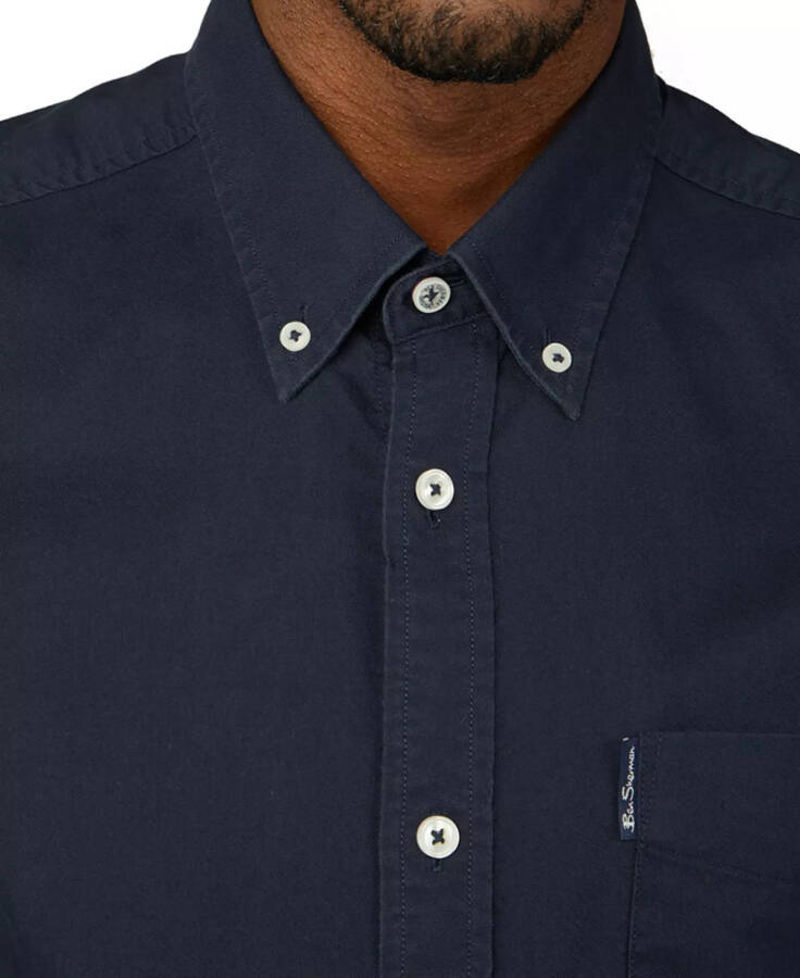 Men's Iconic Oxford Single-Pocket Button-Down Long-Sleeve Shirt Dark Navy - 3