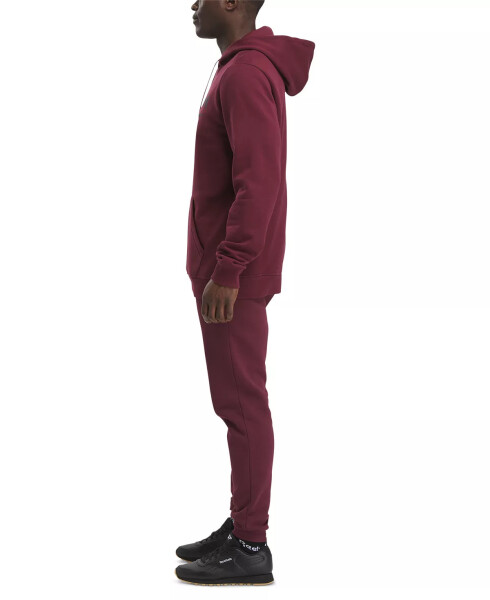 Men's Identity Classic-Fit Stacked Logo-Print Fleece Hoodie Classic Maroon/Black - 3