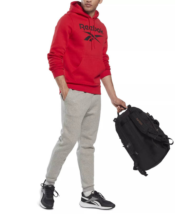 Men's Identity Classic-Fit Stacked Logo-Print Fleece Hoodie Red / Black - 6