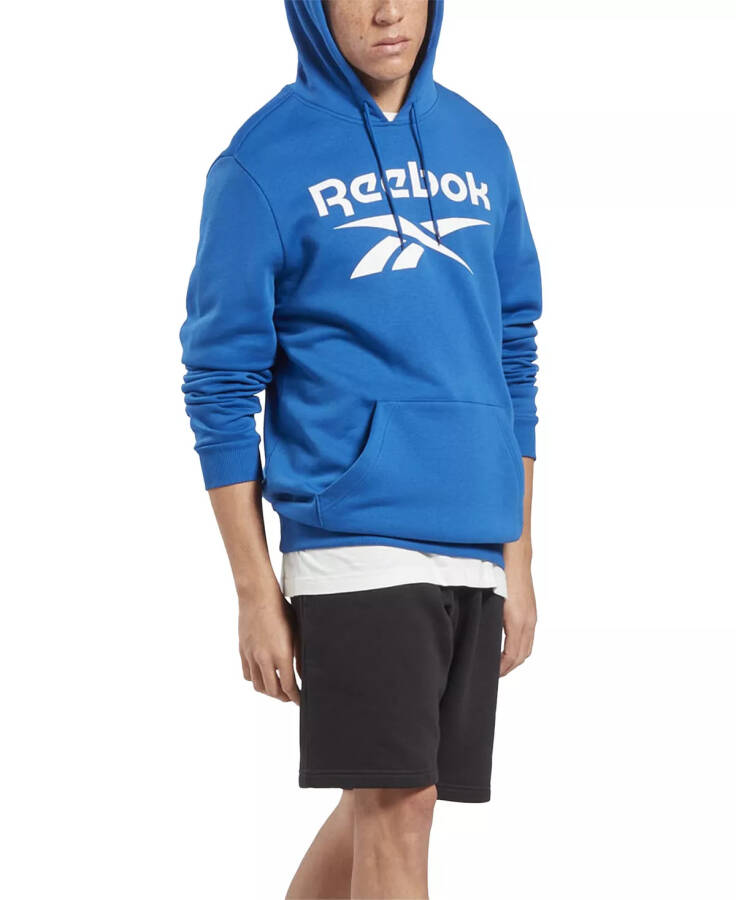 Men's Identity Classic-Fit Stacked Logo-Print Fleece Hoodie Royal / White - 10