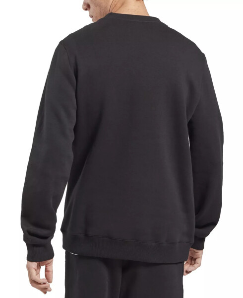 Men's Identity Fleece Stacked Logo Crew Sweatshirt Black/White - 2