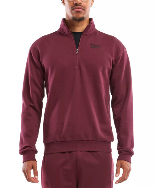 Men's Identity Regular-Fit Quarter-Zip Fleece Sweatshirt Clsc Maroon - 1