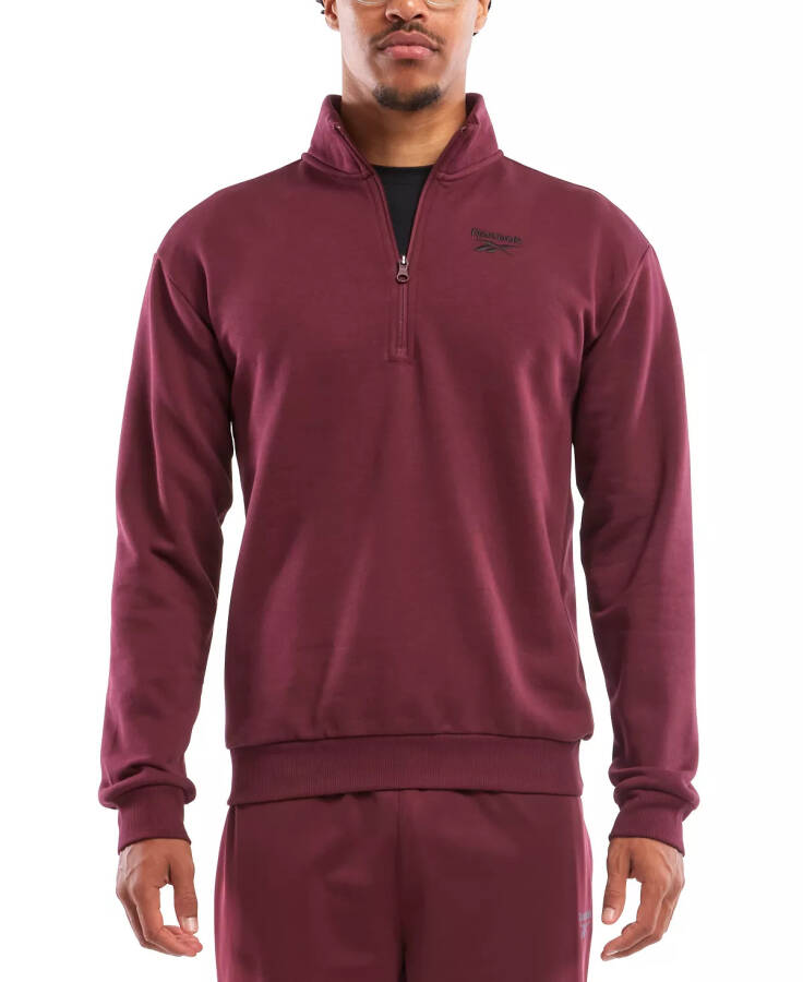 Men's Identity Regular-Fit Quarter-Zip Fleece Sweatshirt Clsc Maroon - 1