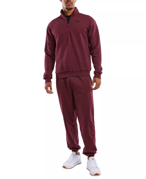 Men's Identity Regular-Fit Quarter-Zip Fleece Sweatshirt Clsc Maroon - 4