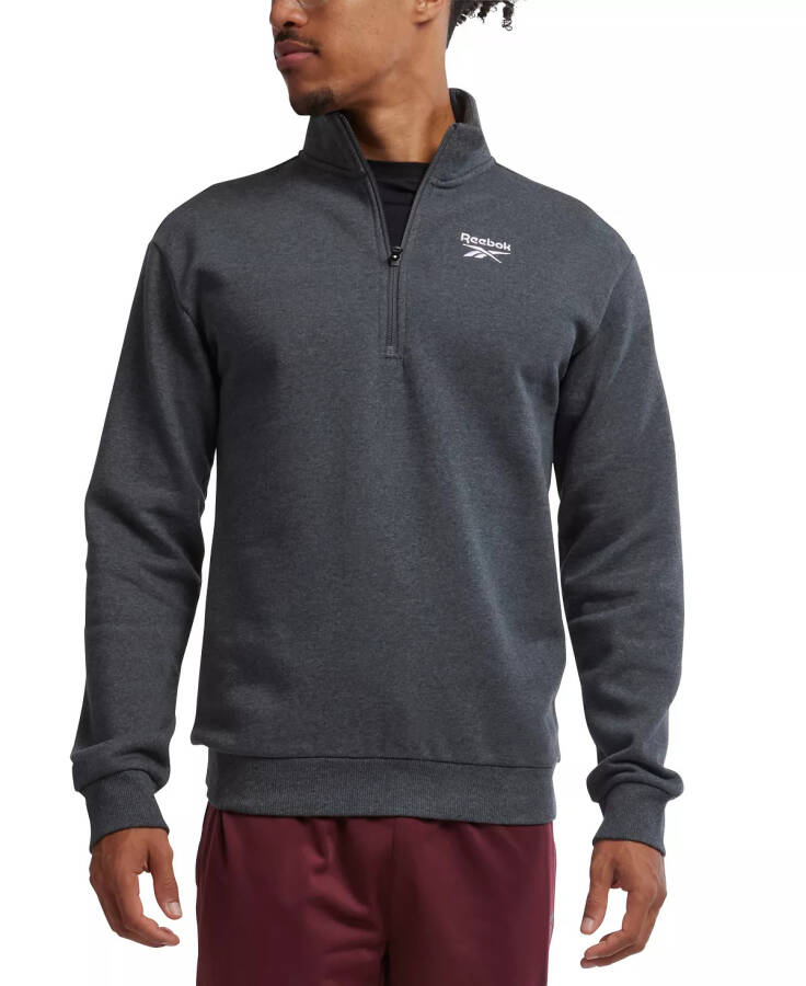 Men's Identity Regular-Fit Quarter-Zip Fleece Sweatshirt Dark Grey Heather - 1