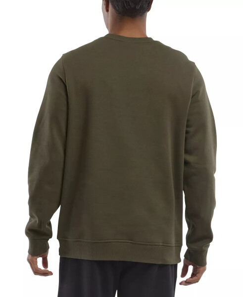 Men's Identity Vector Regular-Fit Logo-Print Fleece Sweatshirt Army Green - 2