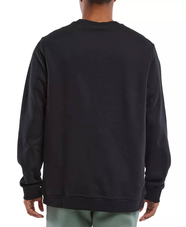 Men's Identity Vector Regular-Fit Logo-Print Fleece Sweatshirt Black - 6