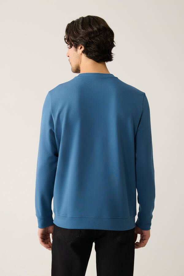 Men's Indigo Crew Neck Sweatshirt - 4