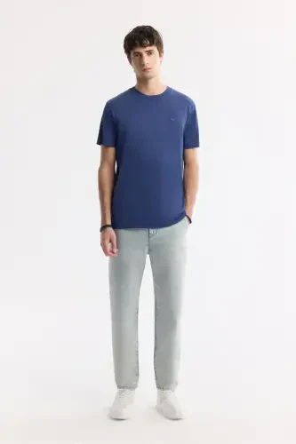 Men's Indigo T-Shirt Soft Touch Crew Neck Regular Fit B001031 - 5
