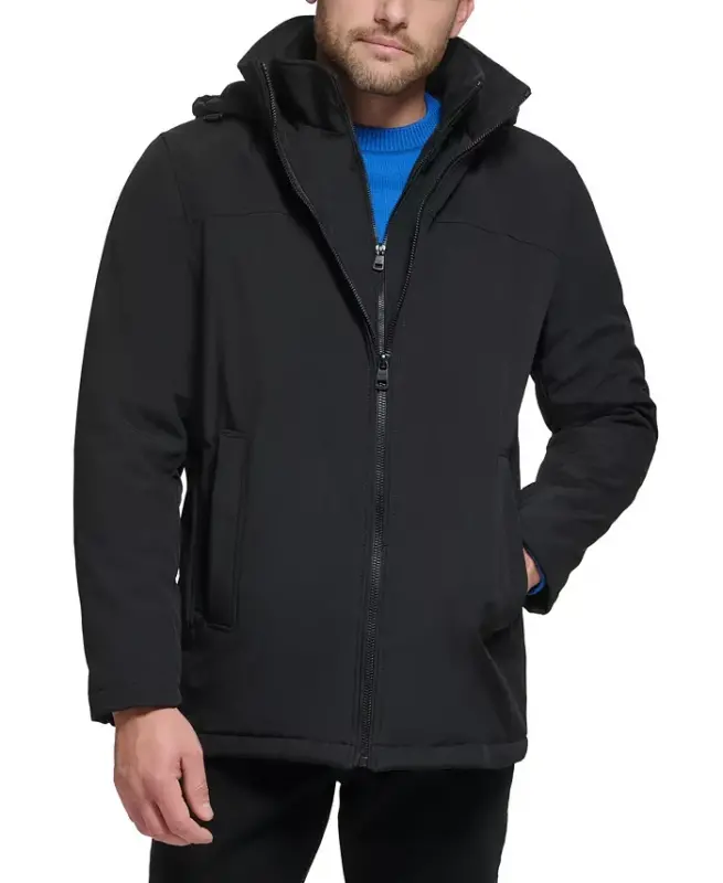 Men’s Infinite Stretch Jacket With Polar Fleece Lined Bib-Black - CALVIN KLEIN
