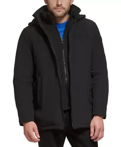 Men’s Infinite Stretch Jacket With Polar Fleece Lined Bib-Black - 3