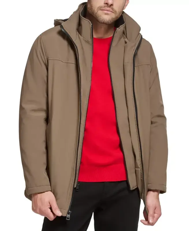 Men’s Infinite Stretch Jacket With Polar Fleece Lined Bib - Dark Tan - 1
