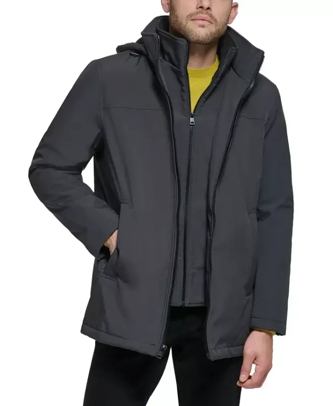 Men’s Infinite Stretch Jacket With Polar Fleece Lined Bib-Iron - CALVIN KLEIN