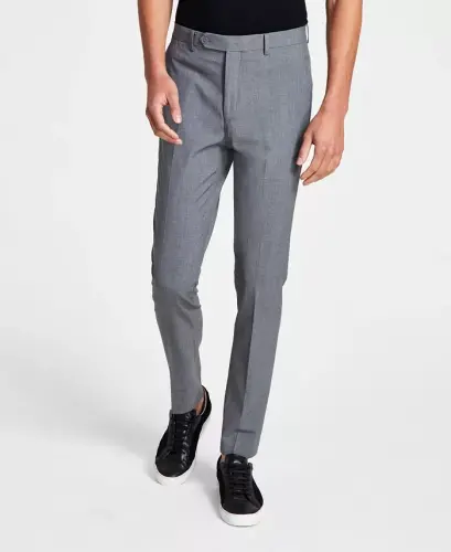 Men's Infinite Stretch Skinny-Fit Dress Pants-Medium Grey - CALVIN KLEIN (1)