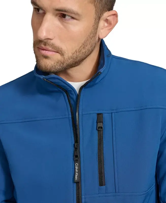 Men's Infinite Stretch Soft Shell Jacket-Blue Edge - 4