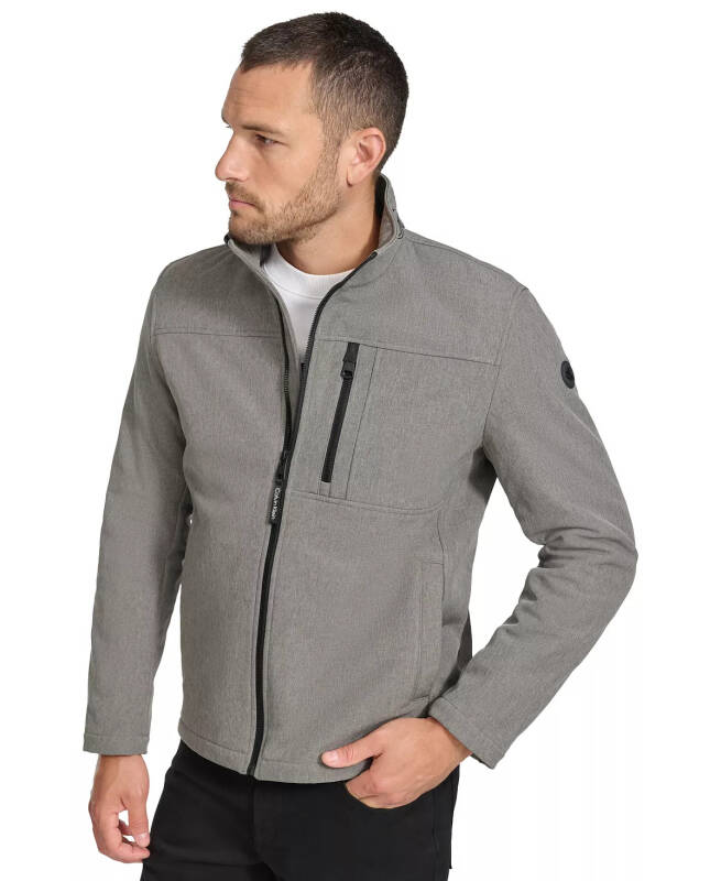 Men's Infinite Stretch Soft Shell Jacket-Light Grey Heather - 2