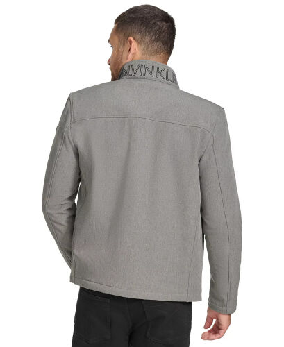 Men's Infinite Stretch Soft Shell Jacket-Light Grey Heather - 3