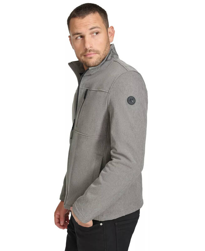 Men's Infinite Stretch Soft Shell Jacket-Light Grey Heather - 4
