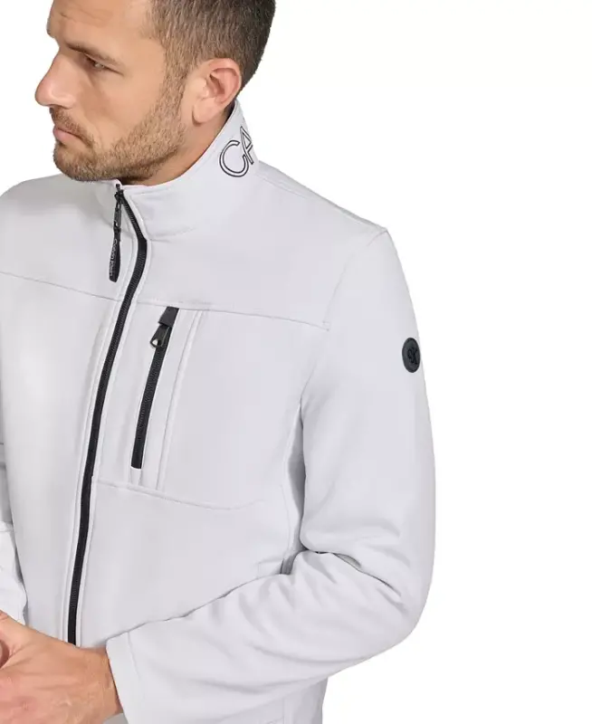 Men's Infinite Stretch Soft Shell Jacket-White - 4