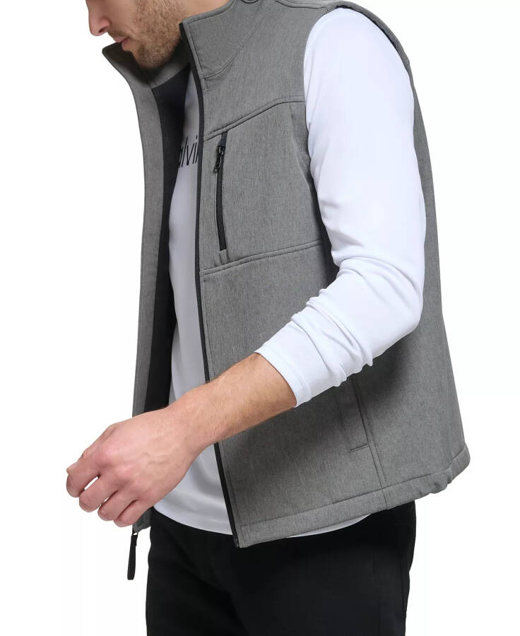 Men's Infinite Stretch Soft Shell Vest Light Grey Heather - 4