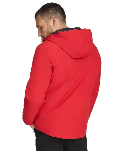 Men's Infinite Stretch Suvga chidamli kaputli kurtka - Haqiqiy Qizil - CALVIN KLEIN (1)