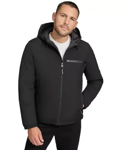 Men's Infinite Stretch Suvga chidamli kaputli kurtka-Qora 