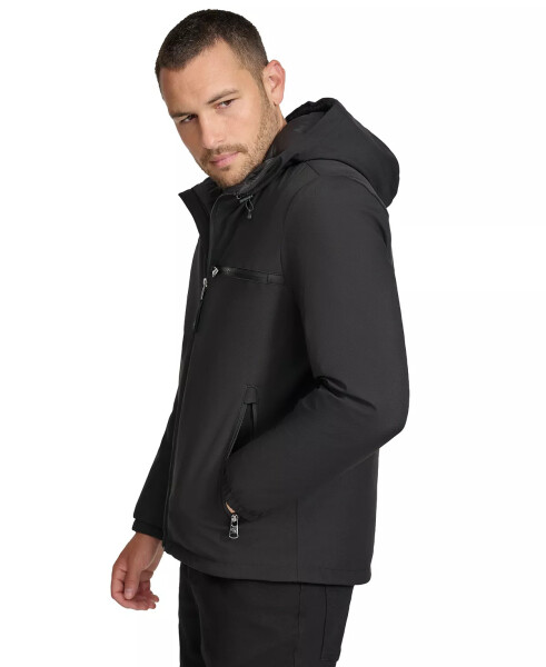 Men's Infinite Stretch Water-Resistant Hooded Jacket-Black - 3