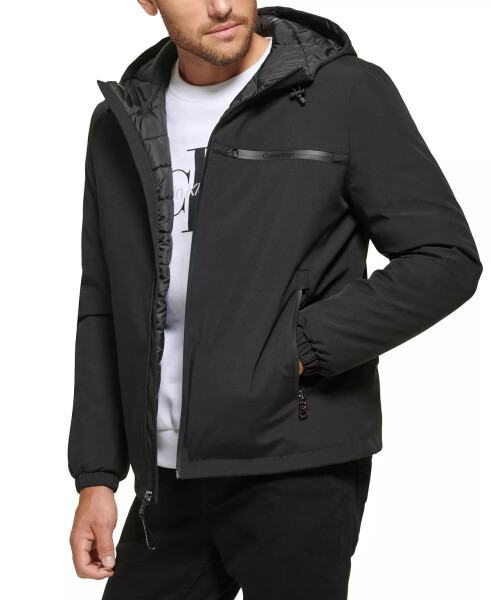 Men's Infinite Stretch Water-Resistant Hooded Jacket Black - 7