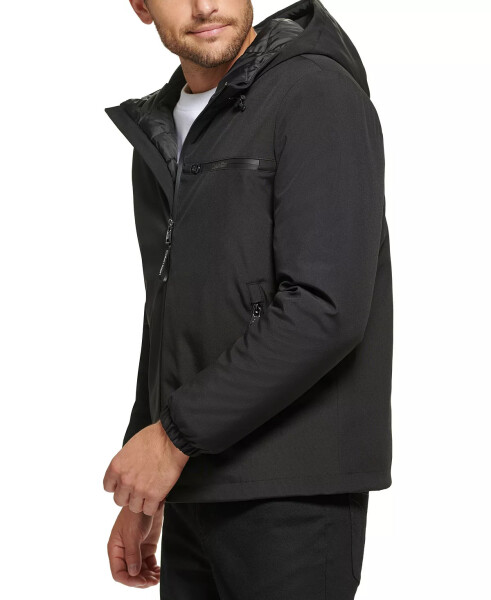 Men's Infinite Stretch Water-Resistant Hooded Jacket Black - 9