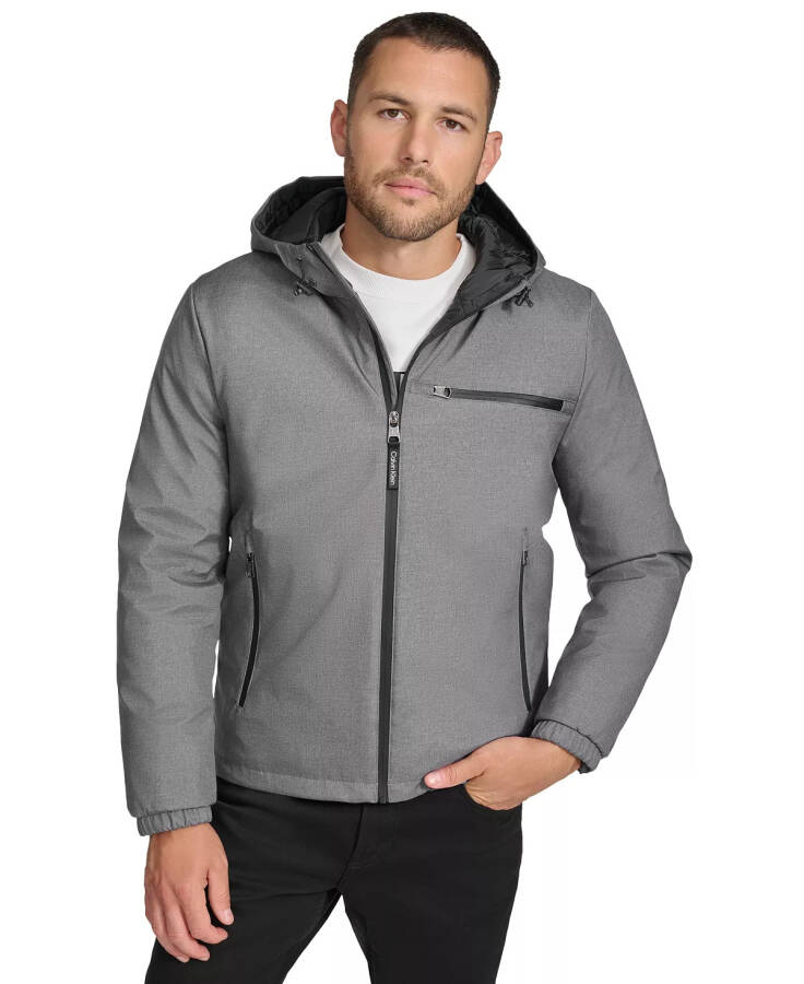 Men's Infinite Stretch Water-Resistant Hooded Jacket Light Grey Heather - 1