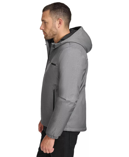 Men's Infinite Stretch Water-Resistant Hooded Jacket Light Grey Heather - 3