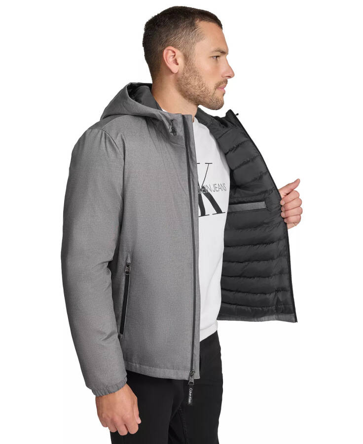 Men's Infinite Stretch Water-Resistant Hooded Jacket Light Grey Heather - 5