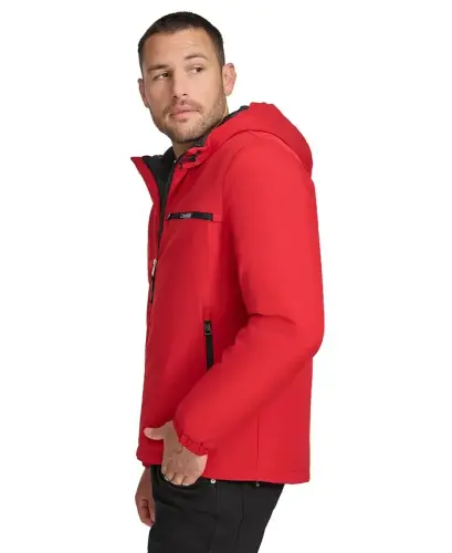 Men's Infinite Stretch Water-Resistant Hooded Jacket-True Red - 3