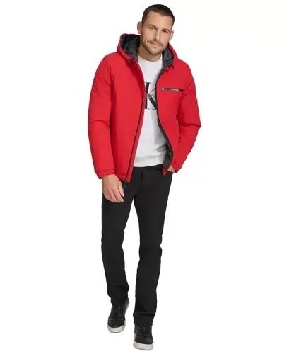 Men's Infinite Stretch Water-Resistant Hooded Jacket-True Red - 6