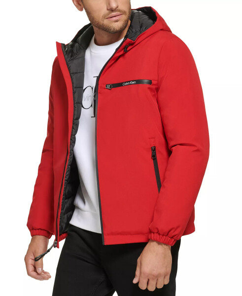 Men's Infinite Stretch Water-Resistant Hooded Jacket True Red - 7