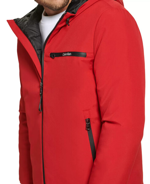 Men's Infinite Stretch Water-Resistant Hooded Jacket True Red - 9